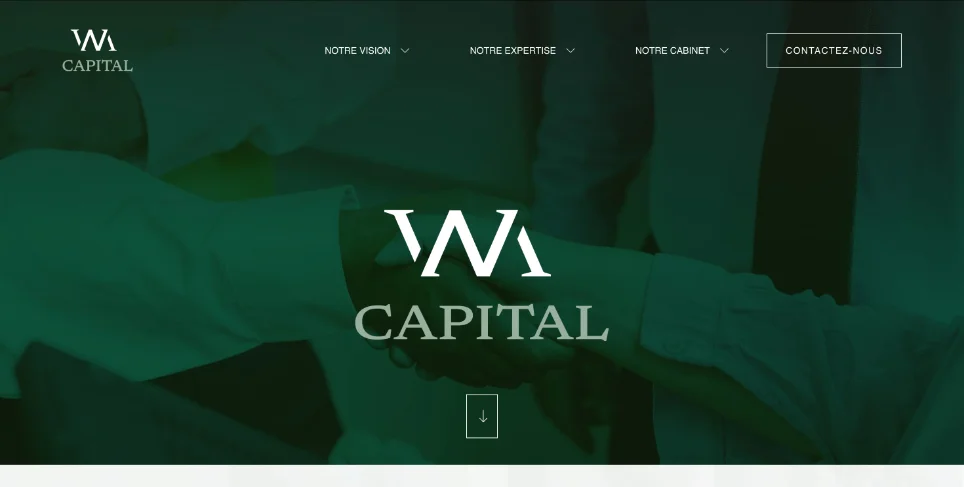 Capture du site WordPress WM Capital réalisé par Codezilla